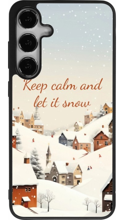 Samsung Galaxy S25+ Case Hülle - Silikon schwarz Winter 25 Winter Keep calm and let it snow