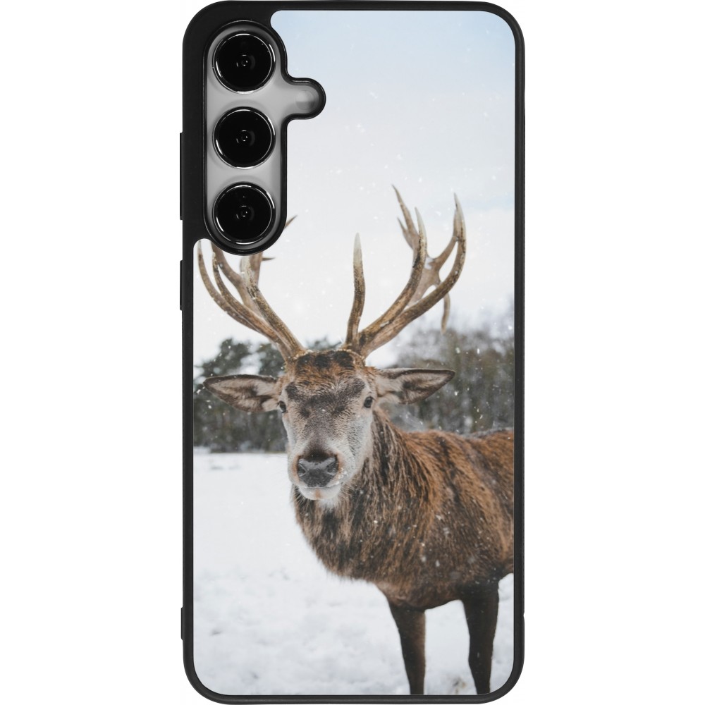 Samsung Galaxy S25+ Case Hülle - Silikon schwarz Winter 25 Winter reindeer