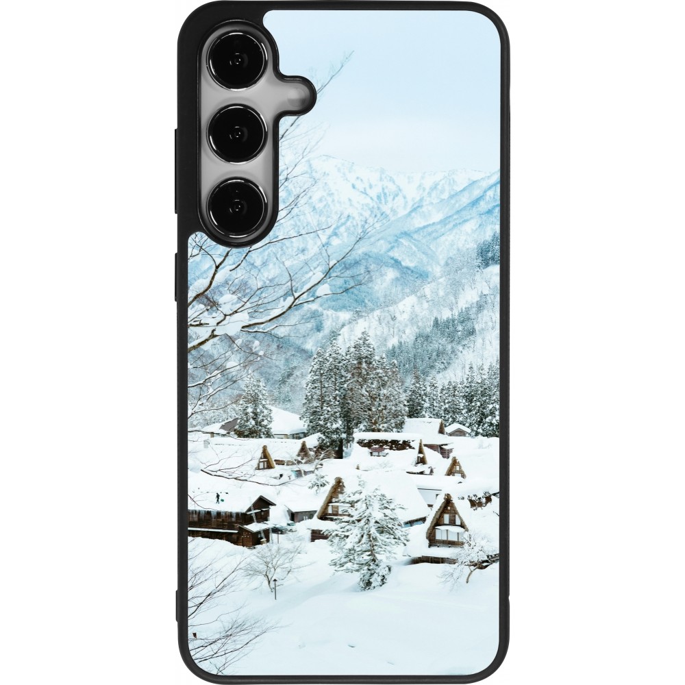 Samsung Galaxy S25+ Case Hülle - Silikon schwarz Winter 25 Winter snowy landscape