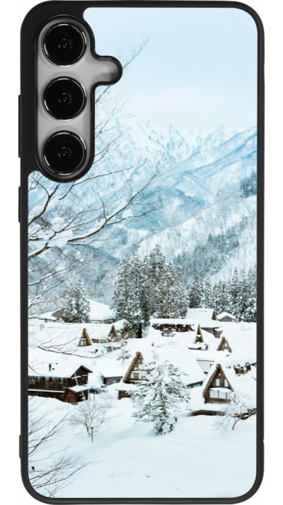 Samsung Galaxy S25+ Case Hülle - Silikon schwarz Winter 25 Winter snowy landscape