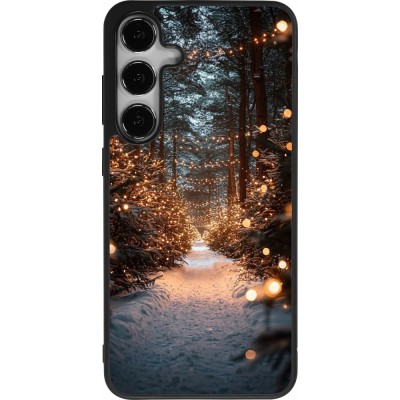 Coque Samsung Galaxy S25+ - Silicone rigide noir Winter 25 Winter snowy road