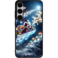 Coque Samsung Galaxy S25+ - Silicone rigide noir Noël 2023 Père Noël enchanté