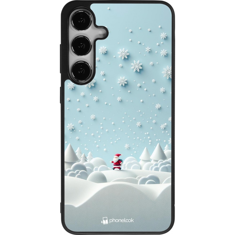 Coque Samsung Galaxy S25+ - Silicone rigide noir Noël 2023 Petit Père Flocon