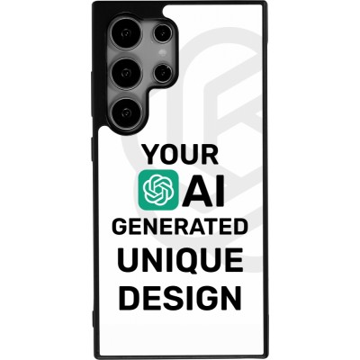 Coque Samsung Galaxy S25 Ultra - Silicone rigide noir 100% unique générée par intelligence artificielle (AI) avec vos idées