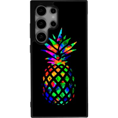 Samsung Galaxy S25 Ultra Case Hülle - Silikon schwarz Ananas Multi-colors