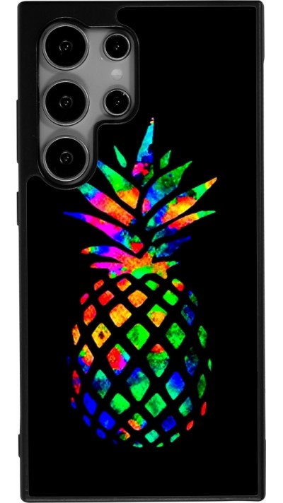 Samsung Galaxy S25 Ultra Case Hülle - Silikon schwarz Ananas Multi-colors