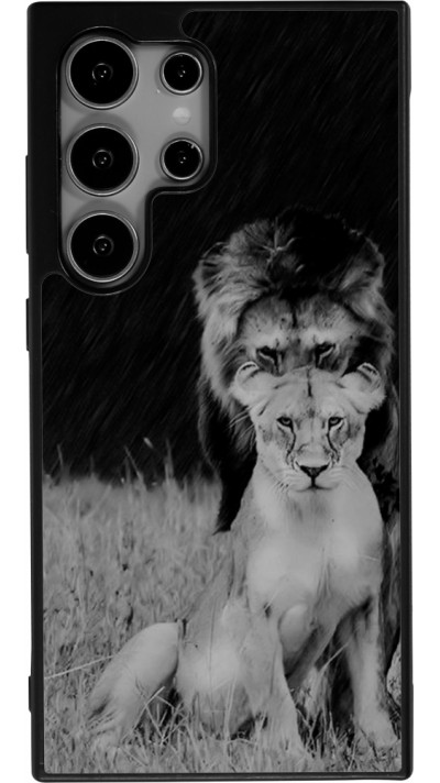 Samsung Galaxy S25 Ultra Case Hülle - Silikon schwarz Angry lions
