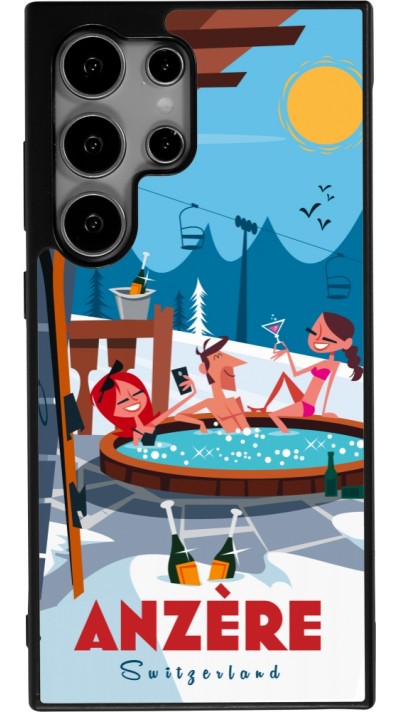 Coque Samsung Galaxy S25 Ultra - Silicone rigide noir Anzère Mountain Jacuzzi