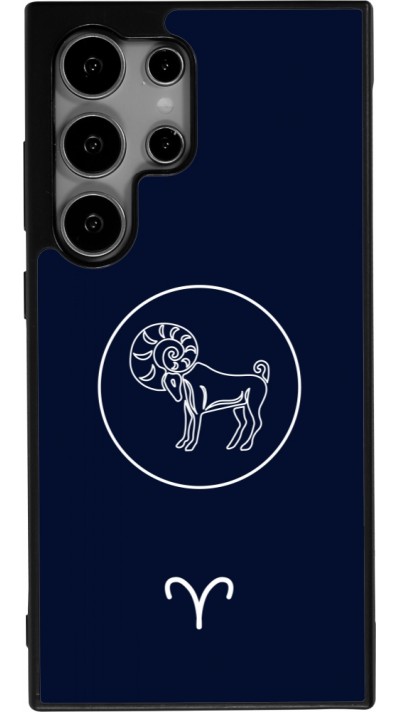 Coque Samsung Galaxy S25 Ultra - Silicone rigide noir Astrologie Bélier