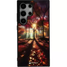Coque Samsung Galaxy S25 Ultra - Silicone rigide noir Automne doré glare