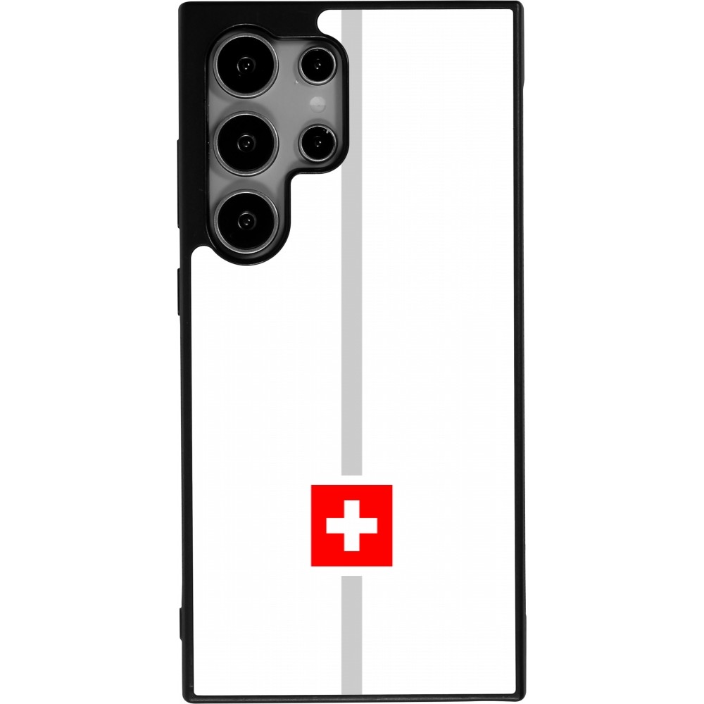 Samsung Galaxy S25 Ultra Case Hülle - Silikon schwarz Kanton CH weiss