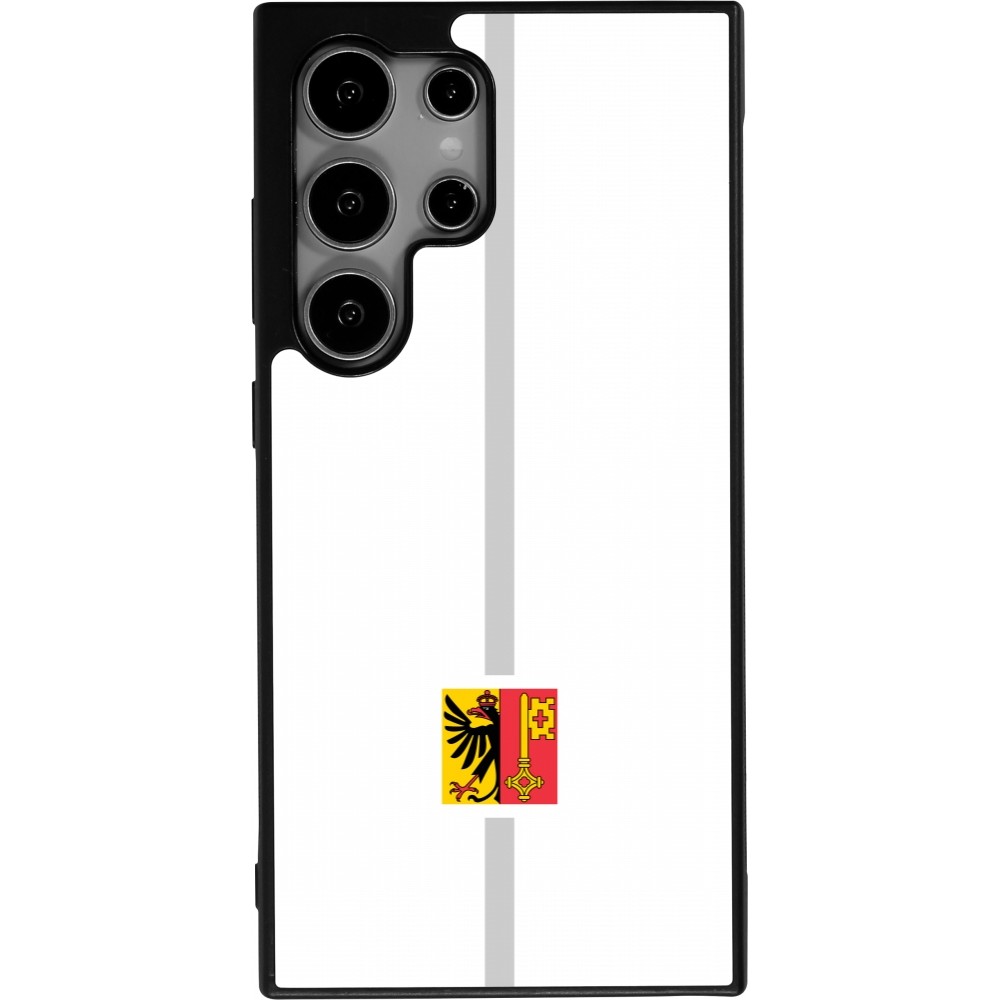 Samsung Galaxy S25 Ultra Case Hülle - Silikon schwarz Kanton GE weiss