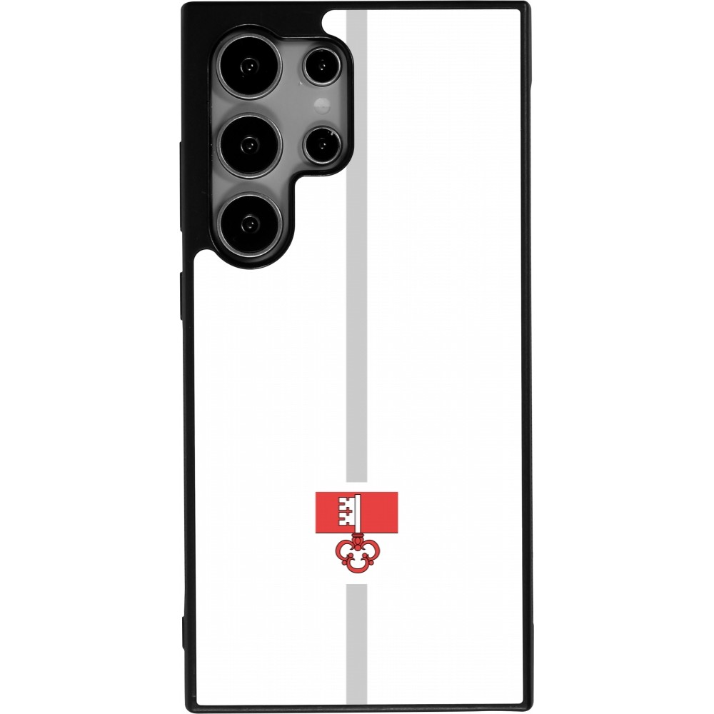 Samsung Galaxy S25 Ultra Case Hülle - Silikon schwarz Kanton OW weiss