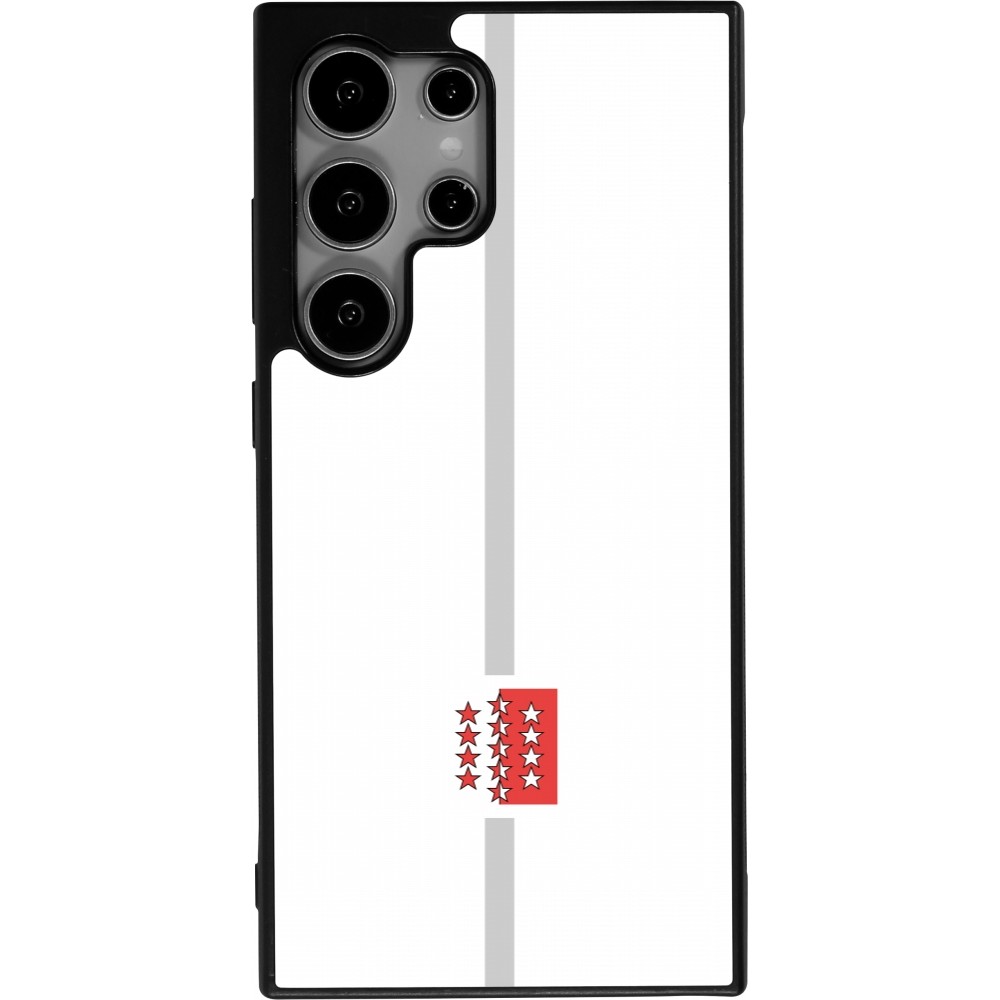 Samsung Galaxy S25 Ultra Case Hülle - Silikon schwarz Kanton VS weiss