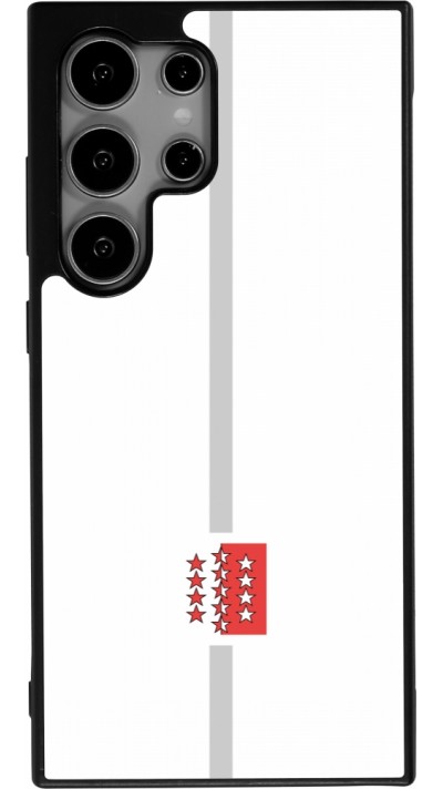 Samsung Galaxy S25 Ultra Case Hülle - Silikon schwarz Kanton VS weiss
