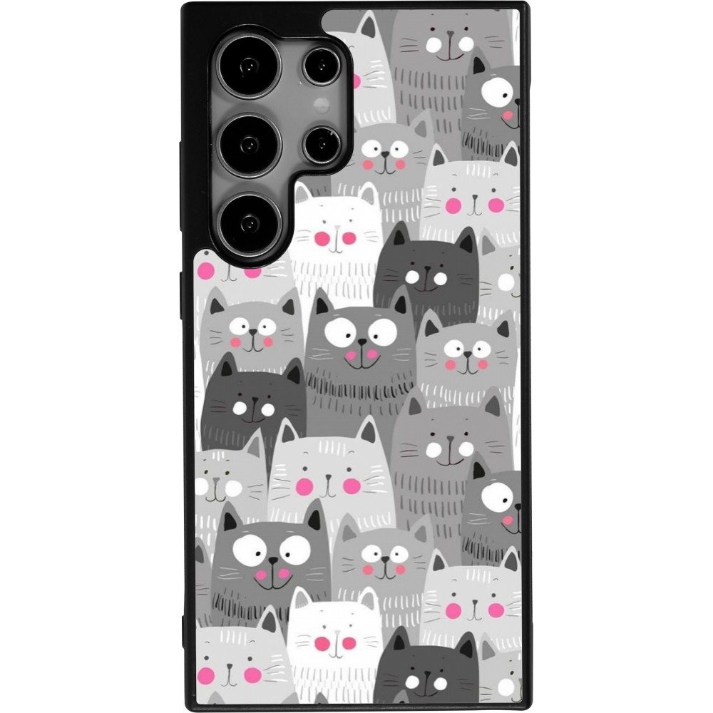 Samsung Galaxy S25 Ultra Case Hülle - Silikon schwarz Katzenschwärme