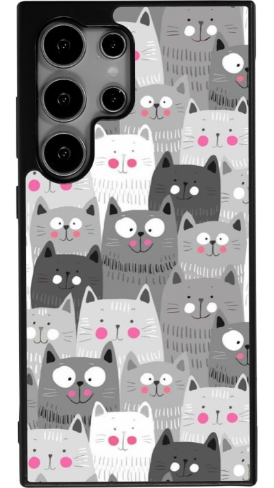 Samsung Galaxy S25 Ultra Case Hülle - Silikon schwarz Katzenschwärme