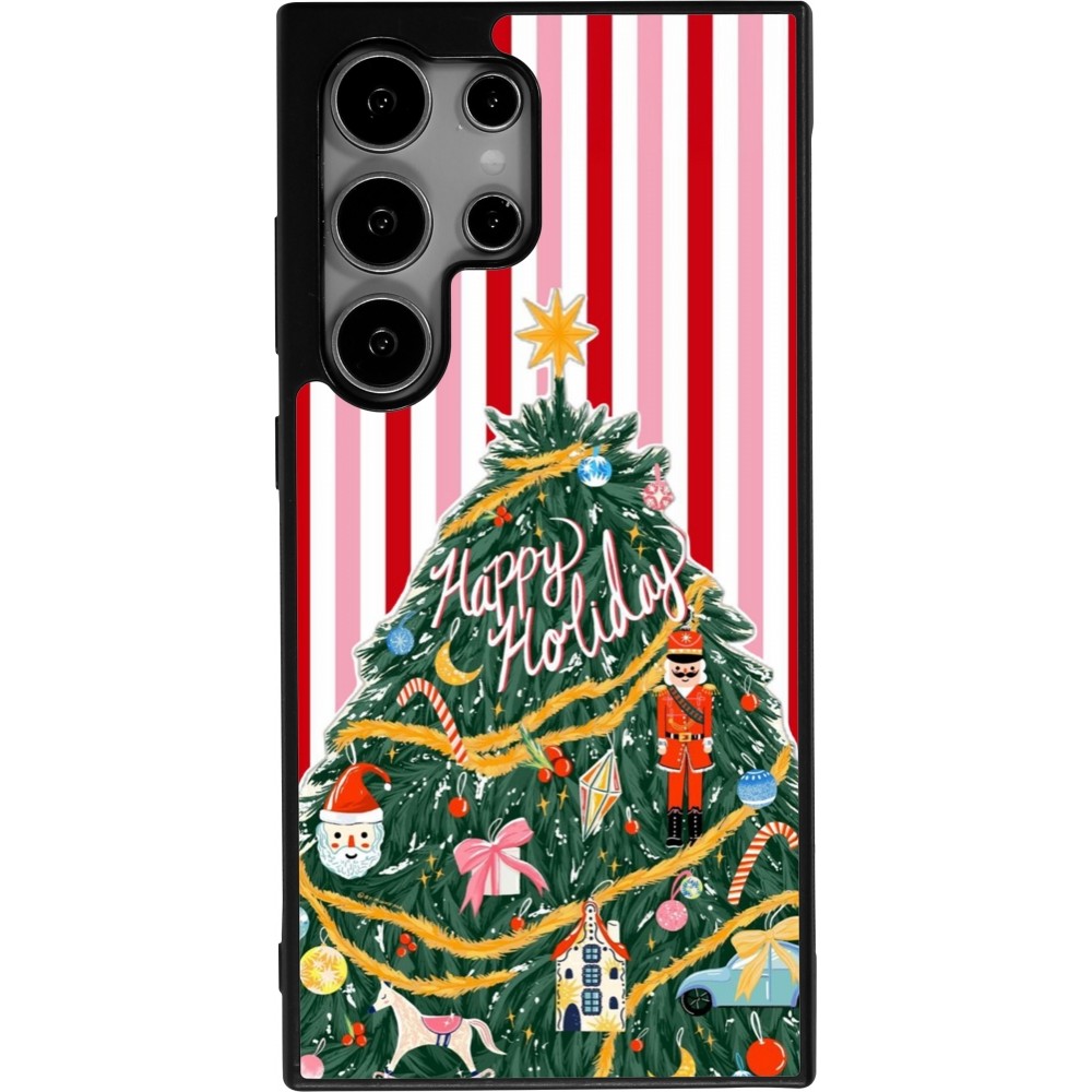 Samsung Galaxy S25 Ultra Case Hülle - Silikon schwarz Christmas 25 Happy Holiday
