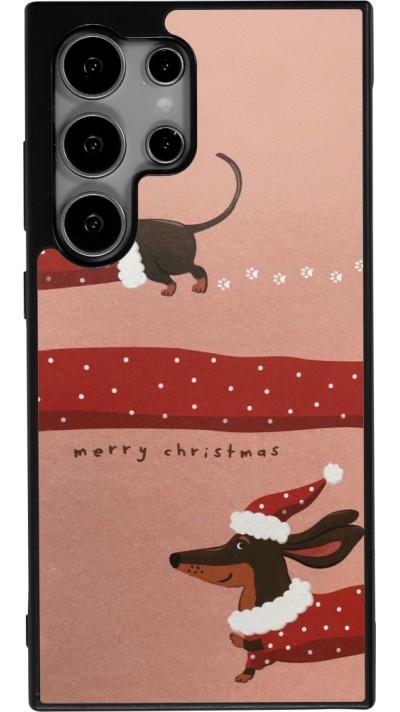 Samsung Galaxy S25 Ultra Case Hülle - Silikon schwarz Christmas 25 Teckel Merry Xmas