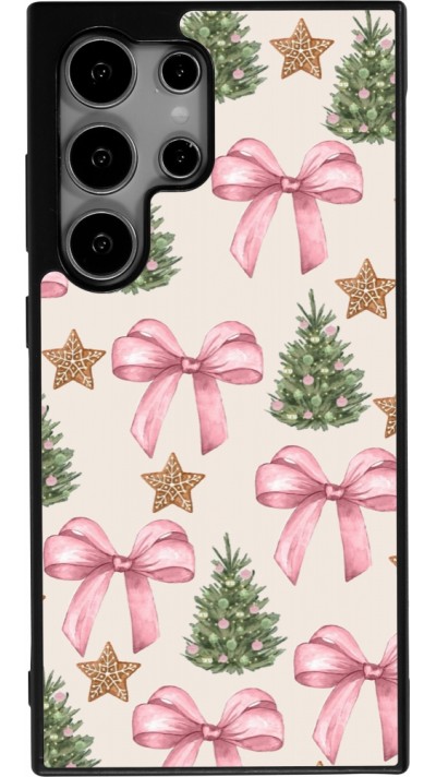 Samsung Galaxy S25 Ultra Case Hülle - Silikon schwarz Christmas 25 Vintage Ribbons