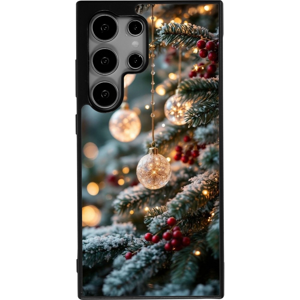 Samsung Galaxy S25 Ultra Case Hülle - Silikon schwarz Christmas 25 Xmas Decorated Tree