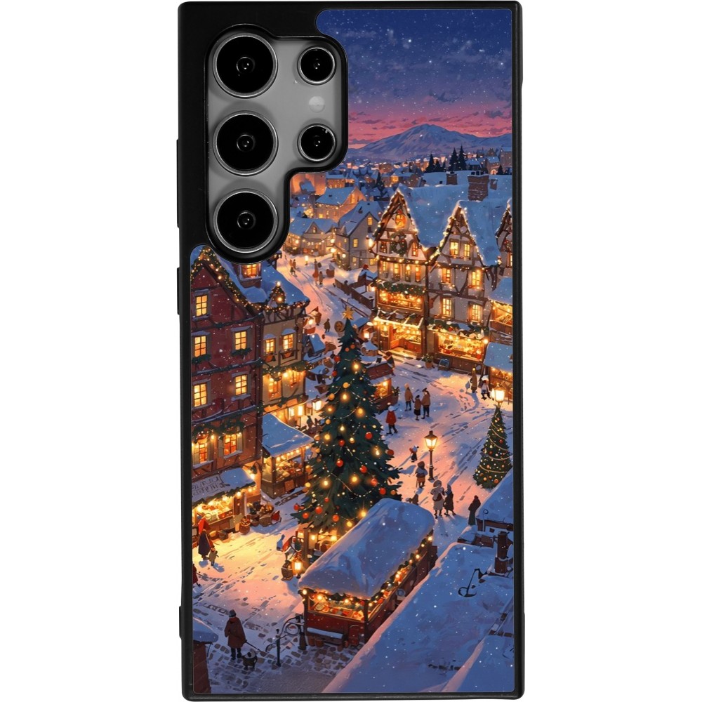 Samsung Galaxy S25 Ultra Case Hülle - Silikon schwarz Christmas 25 Xmas Village
