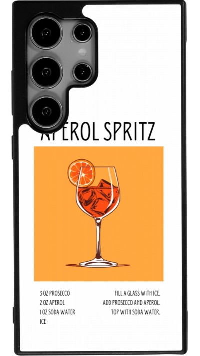 Coque Samsung Galaxy S25 Ultra - Silicone rigide noir Cocktail recette Aperol Spritz