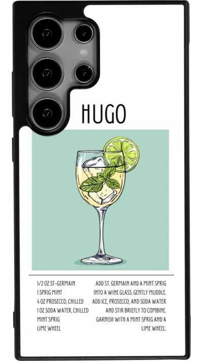 Coque Samsung Galaxy S25 Ultra - Silicone rigide noir Cocktail recette Hugo