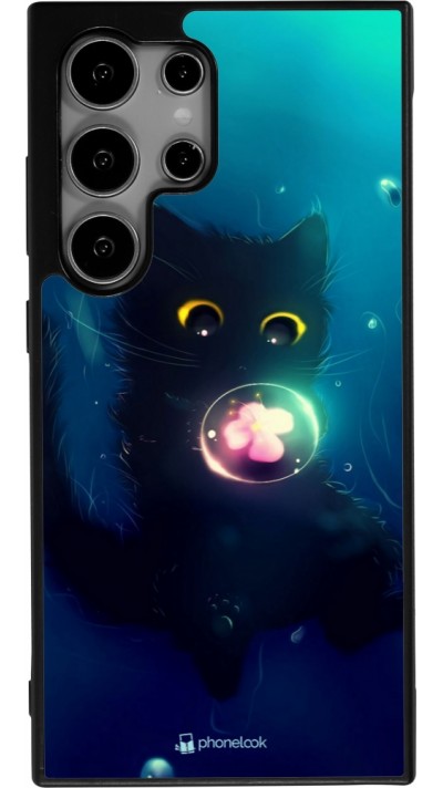 Coque Samsung Galaxy S25 Ultra - Silicone rigide noir Cute Cat Bubble