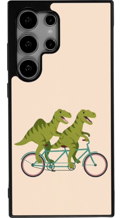 Coque Samsung Galaxy S25 Ultra - Silicone rigide noir Dinosaurs on bikes 2026