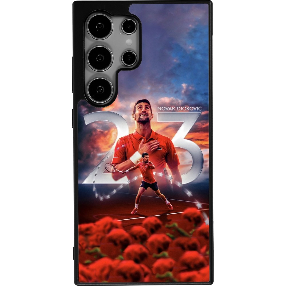 Coque Samsung Galaxy S25 Ultra - Silicone rigide noir Djokovic 23 Grand Slam