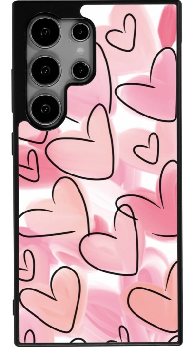 Coque Samsung Galaxy S25 Ultra - Silicone rigide noir Easter 2023 pink hearts