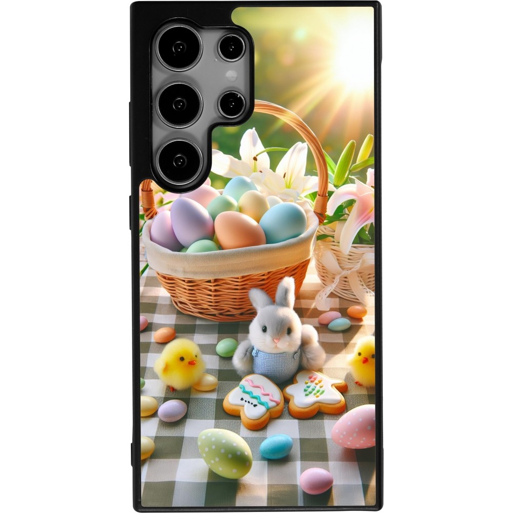 Samsung Galaxy S25 Ultra Case Hülle - Silikon schwarz Ostern 2025 Osterkorb