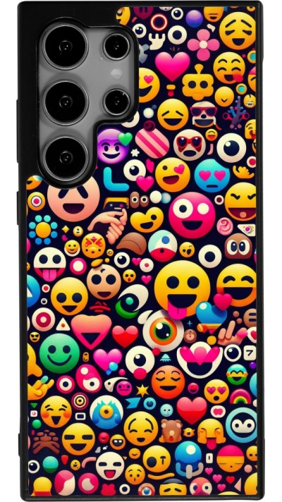 Coque Samsung Galaxy S25 Ultra - Silicone rigide noir Emoji Mix Color