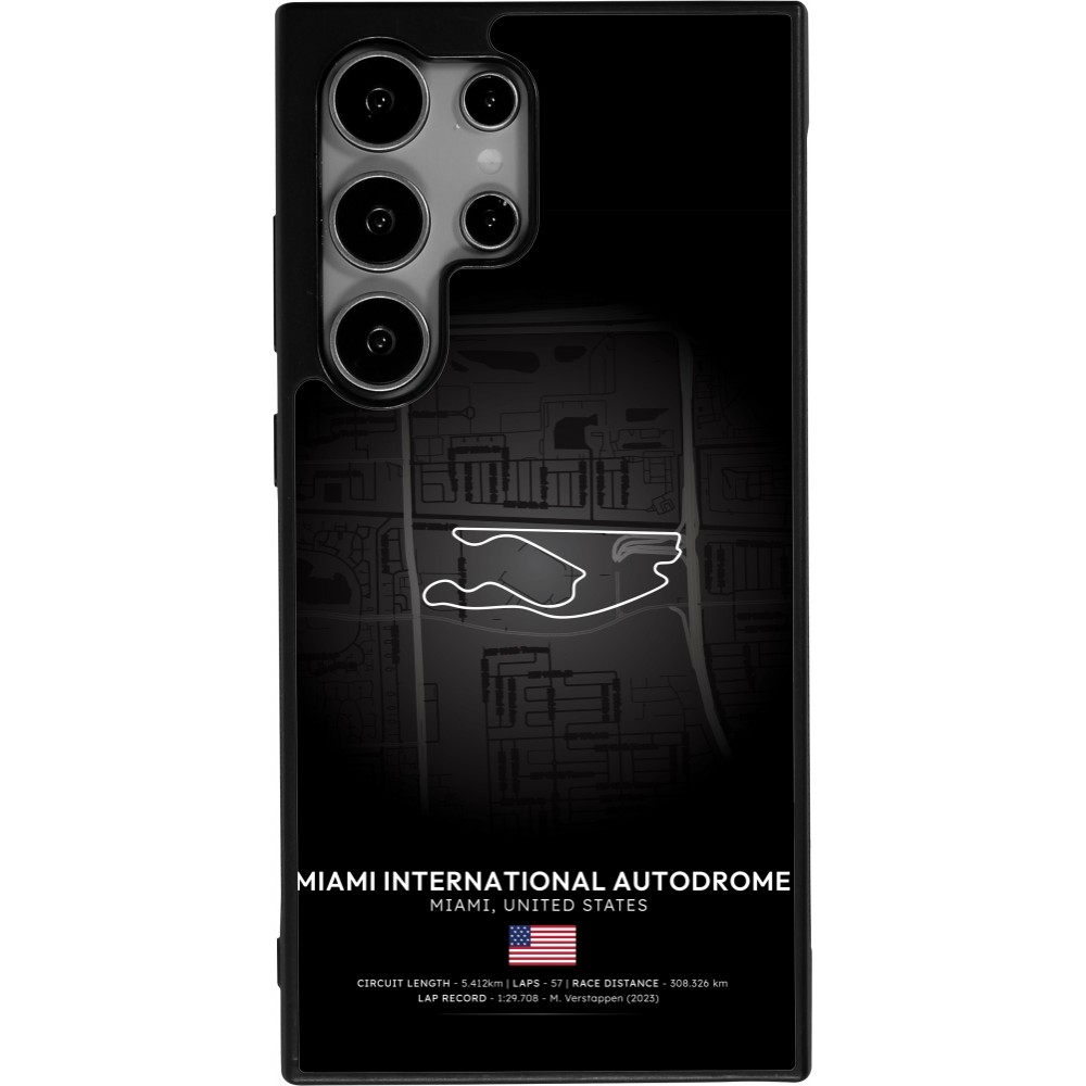 Samsung Galaxy S25 Ultra Case Hülle - Silikon schwarz F1 Track 2025 Miami
