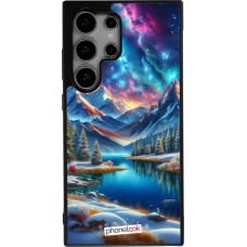 Samsung Galaxy S25 Ultra Case Hülle - Silikon schwarz Fantasiebergsee Himmel Sterne