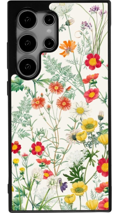 Samsung Galaxy S25 Ultra Case Hülle - Silikon schwarz Flora Botanical Wildlife