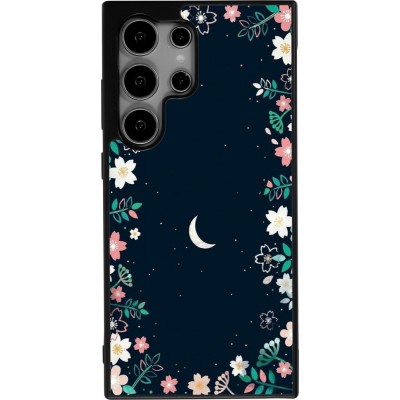 Samsung Galaxy S25 Ultra Case Hülle - Silikon schwarz Flowers space