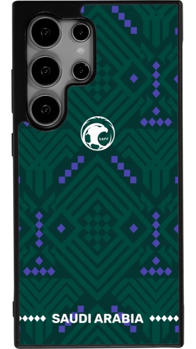 Coque Samsung Galaxy S25 Ultra - Silicone rigide noir Maillot de football Arabie saoudite 2026 personnalisable