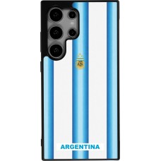 Coque Samsung Galaxy S25 Ultra - Silicone rigide noir Maillot de football Argentine 2026 personnalisable