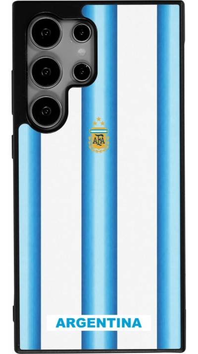 Coque Samsung Galaxy S25 Ultra - Silicone rigide noir Maillot de football Argentine 2026 personnalisable