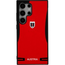 Coque Samsung Galaxy S25 Ultra - Silicone rigide noir Maillot de football Autriche 2026 personnalisable