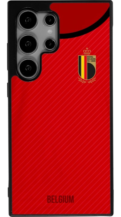 Coque Samsung Galaxy S25 Ultra - Silicone rigide noir Maillot de football Belgique 2022 personnalisable