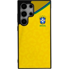 Coque Samsung Galaxy S25 Ultra - Silicone rigide noir Maillot de football Brésil 2022 personnalisable
