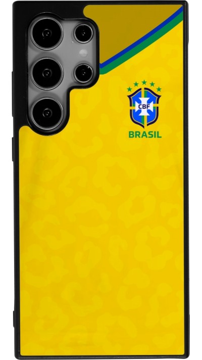 Coque Samsung Galaxy S25 Ultra - Silicone rigide noir Maillot de football Brésil 2022 personnalisable