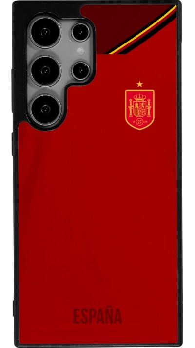 Coque Samsung Galaxy S25 Ultra - Silicone rigide noir Maillot de football Espagne 2022 personnalisable