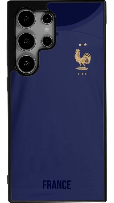 Coque Samsung Galaxy S25 Ultra - Silicone rigide noir Maillot de football France 2022 personnalisable