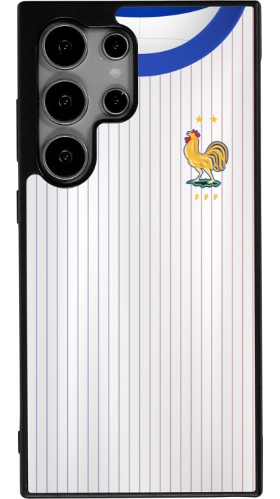 Coque Samsung Galaxy S25 Ultra - Silicone rigide noir Maillot de football France Extérieur personnalisable