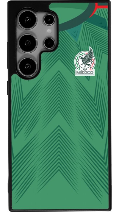 Coque Samsung Galaxy S25 Ultra - Silicone rigide noir Maillot de football Mexique 2022 personnalisable