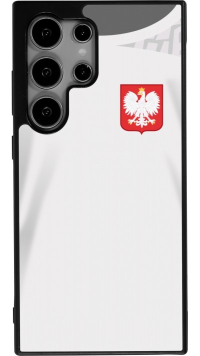 Coque Samsung Galaxy S25 Ultra - Silicone rigide noir Maillot de football Pologne 2022 personnalisable